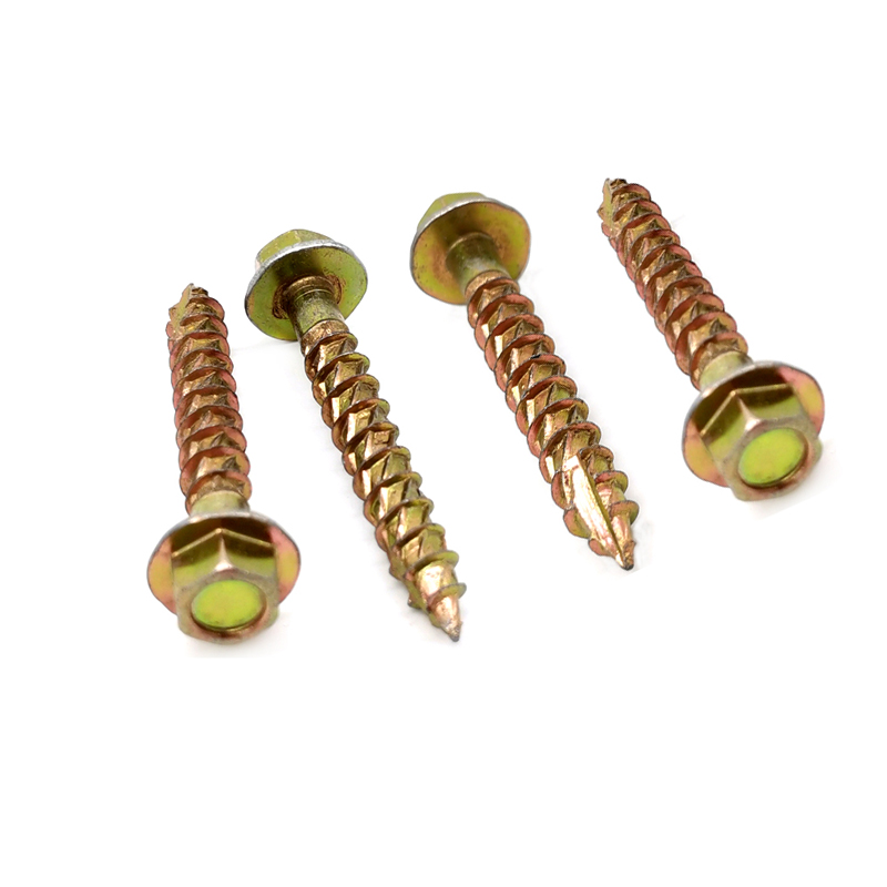 Carbon Steel grade 6.8/8.8/10.9 Yellow Zinc Plated Hex Flange Head Wood