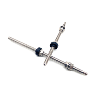 M10x200mm SS304 Metal Roof PV System Double Head Hanger Bolt For Solar Mounting