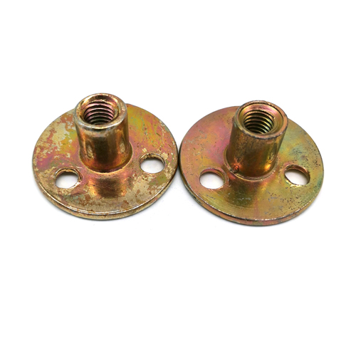 Yellow Zinc Plated Blind Rivets Nuts With Three Hole / Round Base M10 T