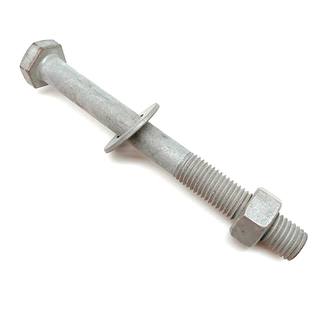 Steel Hexagon Head Fine Pitch Long Shank Power Bolt And Hex Nut with Flat Washer
